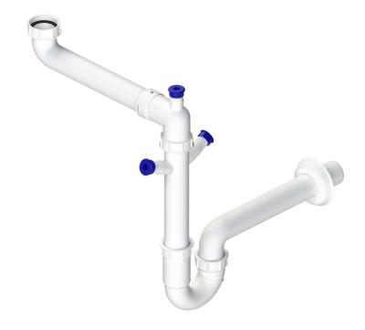 Ausmann Siphon ruimte besparende spoelbak sifon voor in de keuken met 2 vaatwasser aansluitingen 1208957660