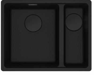 Franke Maris MRG 160-34-15 Fragranite black edition mat zwarte spoelbak onderbouw grote Bak Links