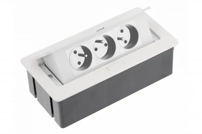 Indux Flip Medium keuken stopcontact penaarde in het werkblad of bovenkast wit met 3 stopcontacten 1208957845