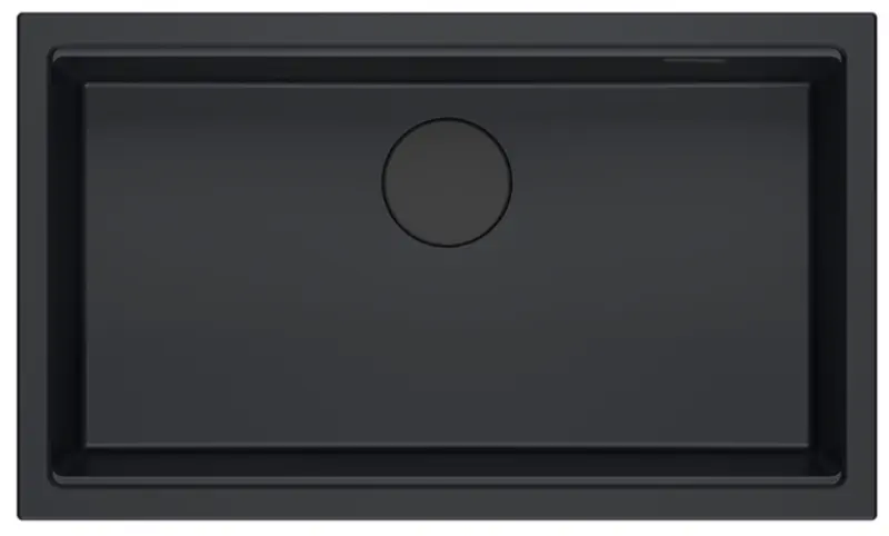 Quadri Newport II grote en diepe spoelbak graniet opbouw en onderbouw zwart spoelbak 76x45 1208957855