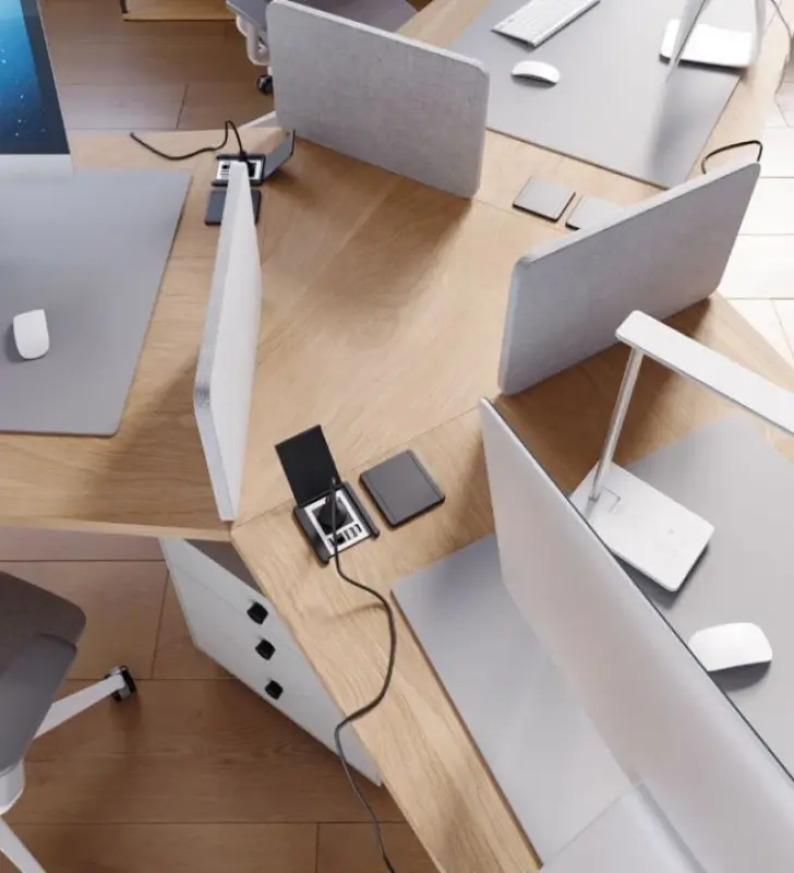 Indux Flip mat zwart Randaarde inbouw Stopcontact met 2xUSB A, 1xRJ45 en 1 HDMI aansluiting 1208957917