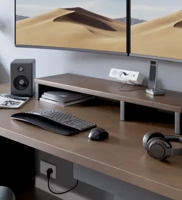 Indux Desk buro of tafel mat wit randaarde stopcontact (2x) met 1xUSB A, 1xUSB C, 1xRJ45 en 1xHDMI 1208957923
