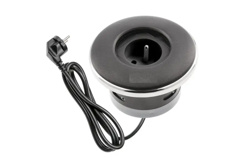 Indux Cover inbouw penaarde mat zwarte Stopcontact met afsluitbare Deksel 1208957924