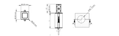 Indux Push uitschuifbare wit penaarde stopcontact met 1xUSB A en 1xUSB C met RVS deksel 1208957929