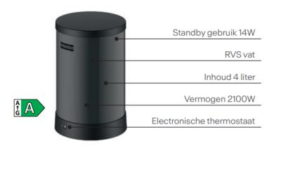 Franke Maris water hub 4L boiler 3-1 met Twist mechanische kokend water kraan chroom 160.0705.687