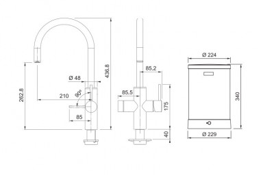Franke Maris water hub 4L boiler 3-1 met Touch electronische kokend water kraan RVS 160.0702.531