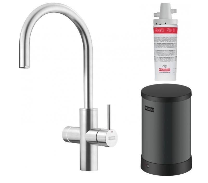 Franke Maris water hub 4L boiler 3-1 met Touch electronische kokend water kraan RVS met waterhub bypass 1208957944