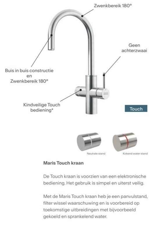 Franke Maris water hub 4L boiler 3-1 met Touch electronische kokend water kraan mat zwart 160.0702.518