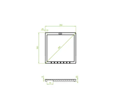 Aquadesign Unix afdruiprek graniet 35x35cm wit 1208958212