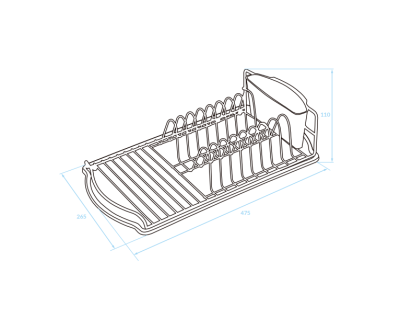 EPKA Dish zwart vaatdroger staal 47.5x11x26.5cm 1208958241
