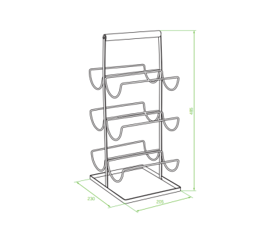 EPKA Bamboo zwart wijnflessenrek steel 48.5x23x20.5cm 1208958251