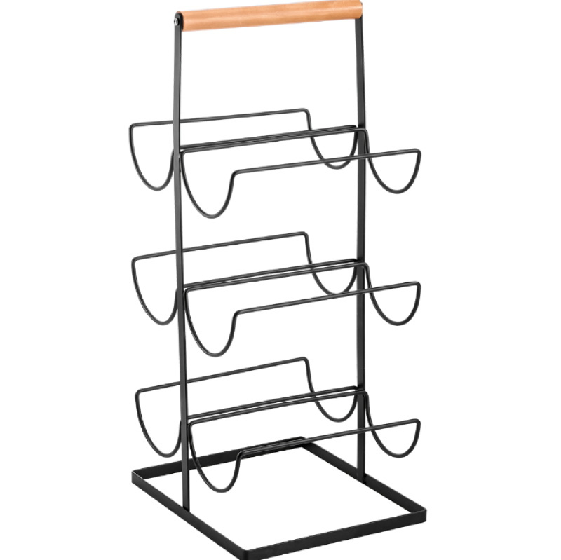 EPKA Bamboo zwart wijnflessenrek steel 48.5x23x20.5cm 1208958251