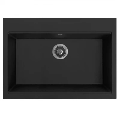 Aquadesign Natura granieten opbouw spoelbak zwart 70x50cm 1208958276
