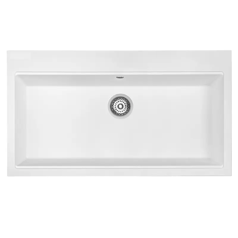 Aquadesign Natura grote granieten opbouw spoelbak wit 90x50cm 1208958279