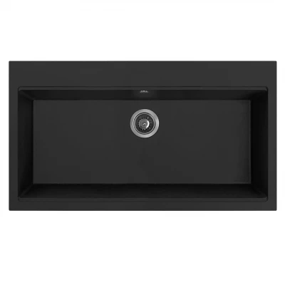 Aquadesign Natura grote granieten opbouw spoelbak zwart 90x50cm 1208958280