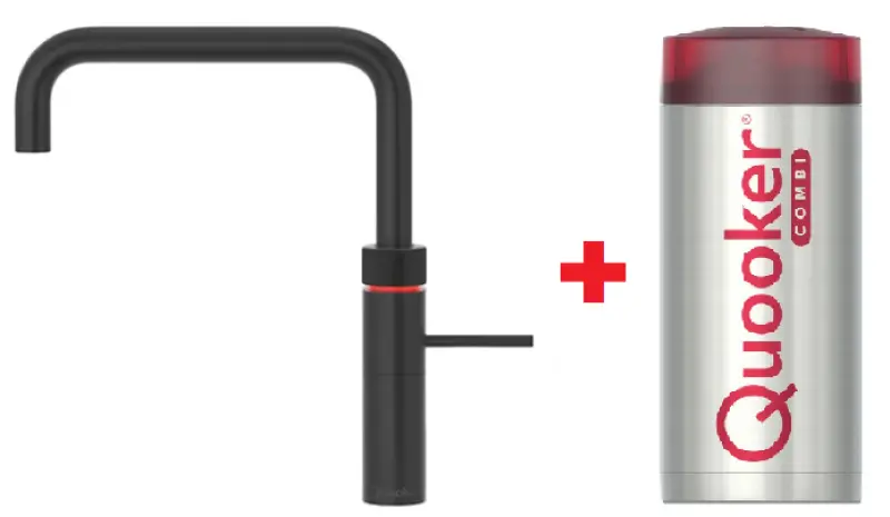 Quooker Fusion Square Gun Metal COMBI+ Warm, koud, kokend water 22+FSGME