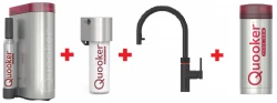 Quooker Flex Gun Metal PRO3 & CUBE Warm, koud, kokend, gefilterd, koud, bruisend water 3XGME+CUBE