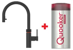 Quooker Flex Gun Metal Combi+ & CUBE Warm, koud, kokend, gefilterd, koud, bruisend water 22+XGME+CUBE