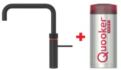 Quooker Fusion Square Gun Metal Combi+ & CUBE Warm, koud, kokend, gefilterd, koud, bruisend water 22+FSGME+CUBE