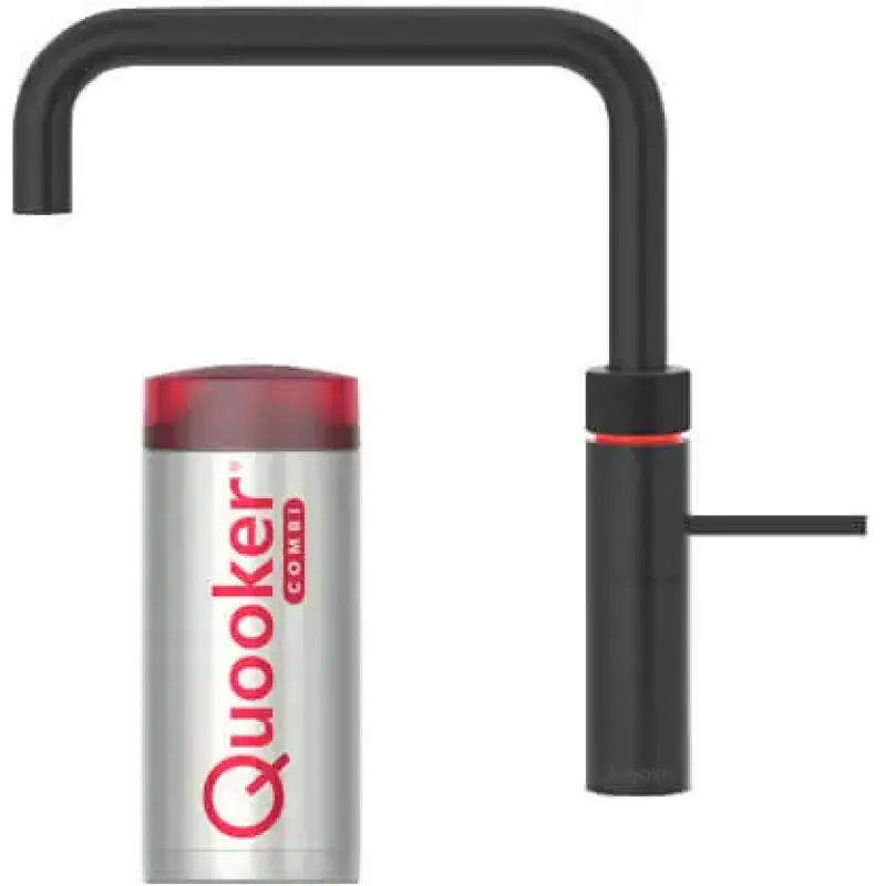 Quooker Fusion Square Gun Metal Combi+ & CUBE Warm, koud, kokend, gefilterd, koud, bruisend water 22+FSGME+CUBE