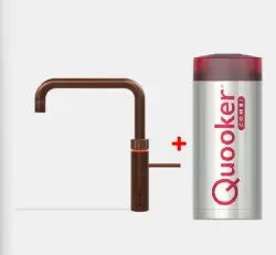 Quooker Fusion Square Rose Koper Combi+ & CUBE Warm, koud, kokend, gefilterd, koud, bruisend water 22+FSRCO+CUBE