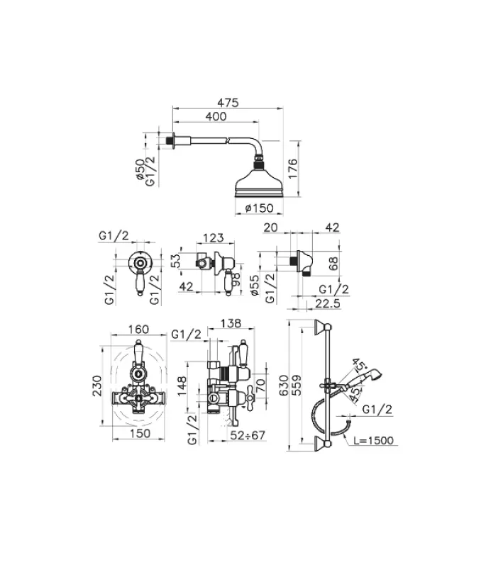 Huber Croisette Inbouw Thermostatische Doucheset Chroom 912.CS01H.CR