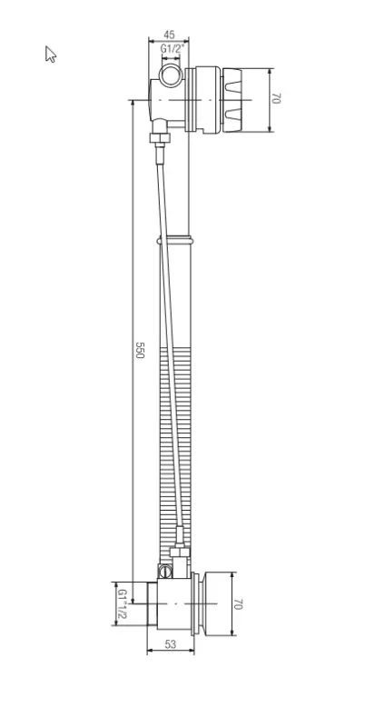 PB badafvoer brons met badoverloop en badvulcombinatie 1208958384