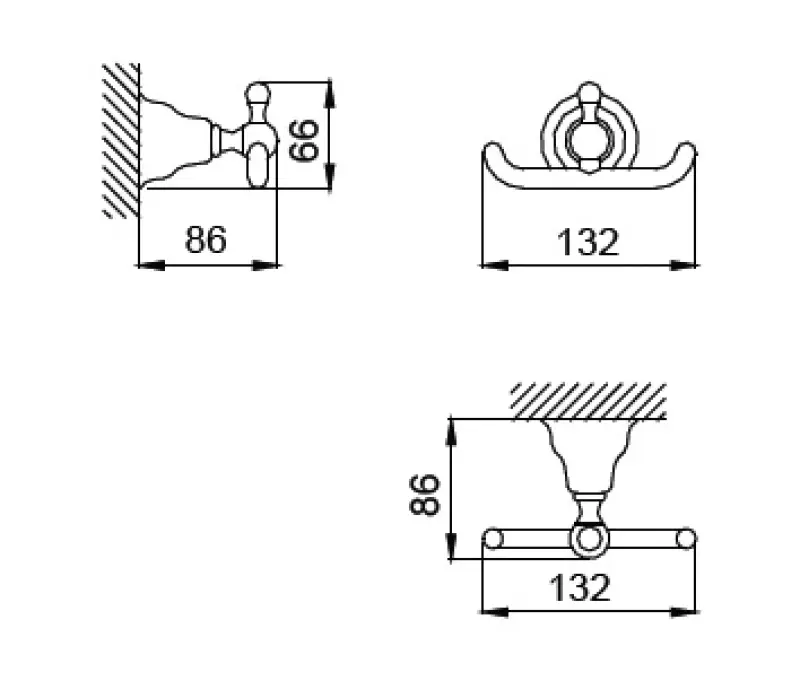 Huber Croisette Klassiek Handdoekhaakje Brons 4010.01H.BA