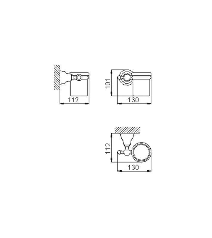 Huber Croisette Klassiek bekerhouder Brons-Keramiek 4020.01H.BA