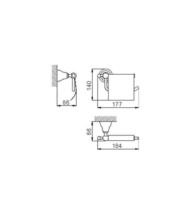 Huber Croisette Klassiek closetrolhouder Bronze 4036.01H.BA