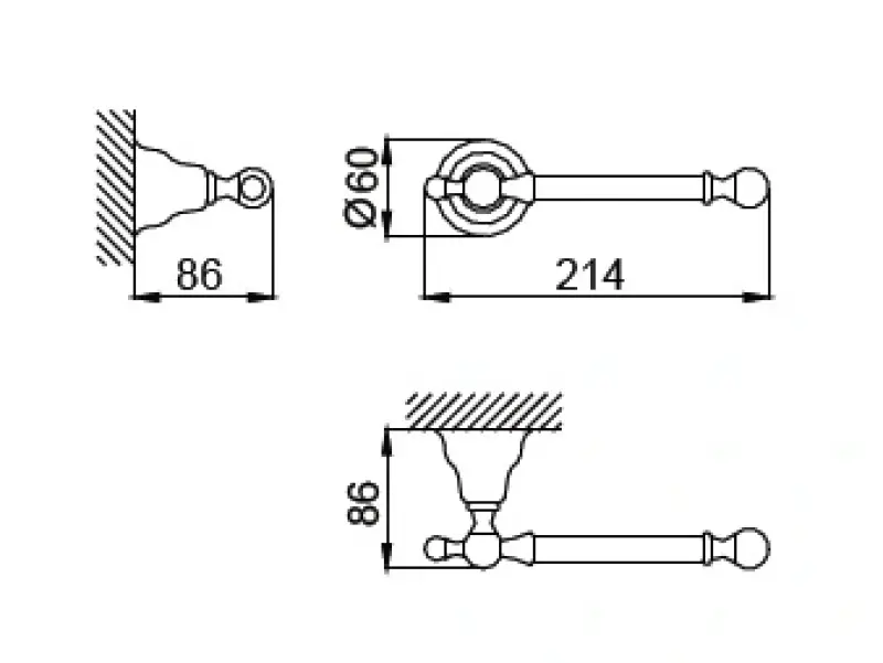 Huber Croisette Klassiek closetrolhouder RVS 4034.01H.AC