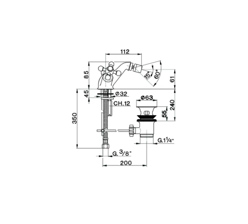Cisal Arcana Ceramic Bidetmengkraan Goud AC00055024