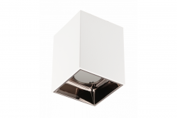 Ceiling luminaire ARIES, PC, 77x100mm, IP20, max 20W, square, white/black chrome