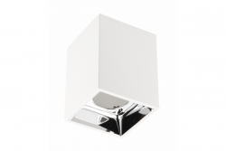 Ceiling luminaire ARIES, PC, 77x100mm, IP20, max 20W, square, white/chrome