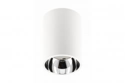 Ceiling luminaire ARIES, PC, 73x105mm, IP20, max 20W, round, white/chrome