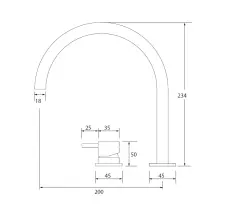 Waterevolution Flow U uitloop laag PVD geborsteld licht goud T1B112UWGE