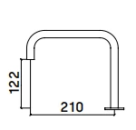 Waterevolution Flow 2-gats H UITLOOP 12,2cm hoog licht goud T1B112HWGE