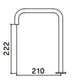 Waterevolution Flow 2-gats H UITLOOP 22,2cm hoog PVD Geborsteld light gold T1B212HWGE