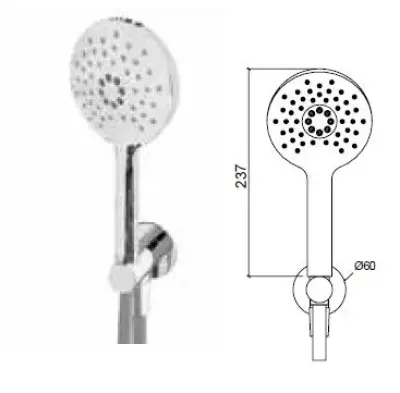 Waterevolution Flow ronde handdoucheset compleet met muuraansluiting licht goud T1621RWGE