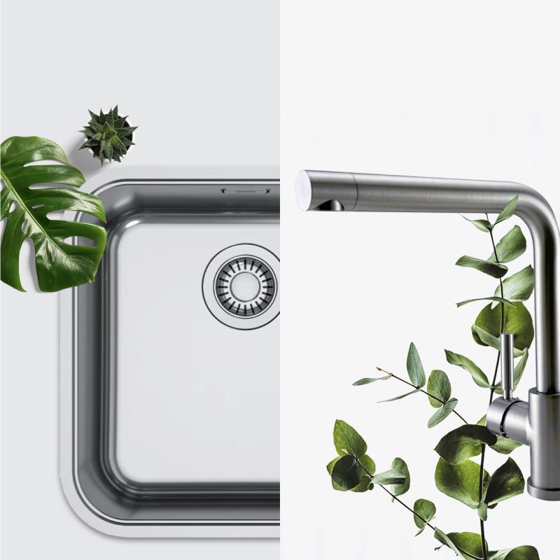 Combinatieset Franke spoelbak - Pure.sink keukenkraan - keukensifon