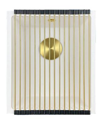 GraniteMy Universal granieten witte spoelbak 34x40 cm wit opbouw onderbouw en vlakinbouw met gouden plug 1208967149
