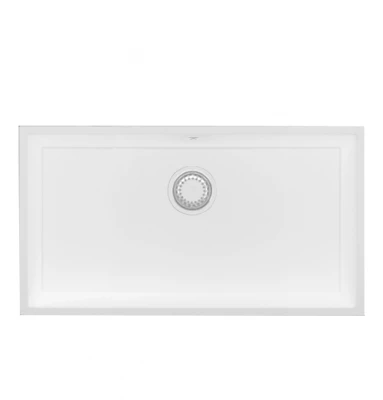 GraniteMy Universal granieten grote witte spoelbak 74x40 cm wit opbouw onderbouw en vlakinbouw met witte plug 1208967160