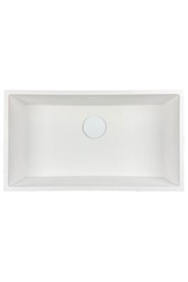 GraniteMy Universal granieten grote witte spoelbak 74x40 cm wit opbouw onderbouw en vlakinbouw met witte plug 1208967160