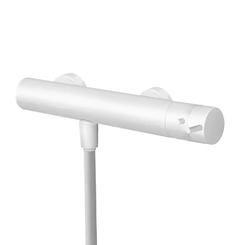 Waterevolution Flow douchethermostaat met douchegarnituur rond wit T140TNRBR