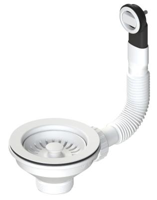 Granitemy korfplugset mat wit, afvoerset spoelbak incl. overloop rond 1208967257