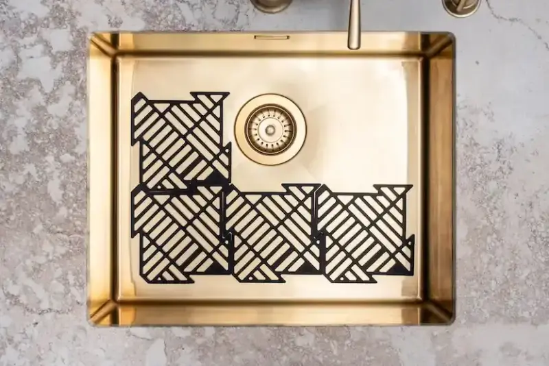 Magisso Happy Sink  Puzzel zwarte bodembeschermer 4 stuks voor spoelbak zwart 32,5 x 32,5 cm 1208967385