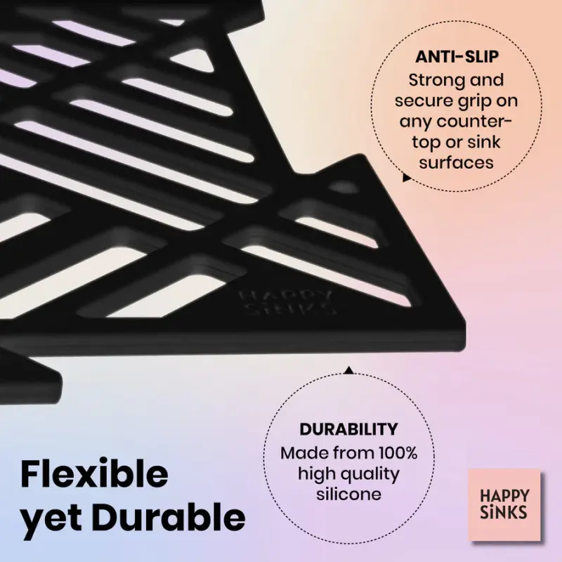 Magisso Happy Sink  Puzzel zwarte bodembeschermer 4 stuks voor spoelbak zwart 32,5 x 32,5 cm 1208967385