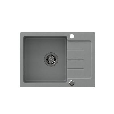 Quadri Kendal grijs graniet spoelbak met afdruipgedeelte 60x44cm omkeerbaar 1208967401