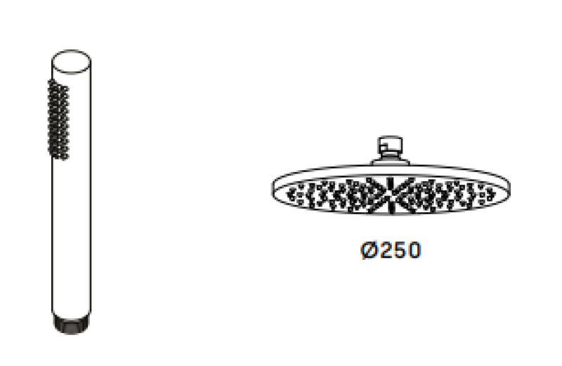 Waterevolution Flow douchecombinatie met regendouche mat zwart 250mm T141N25PR