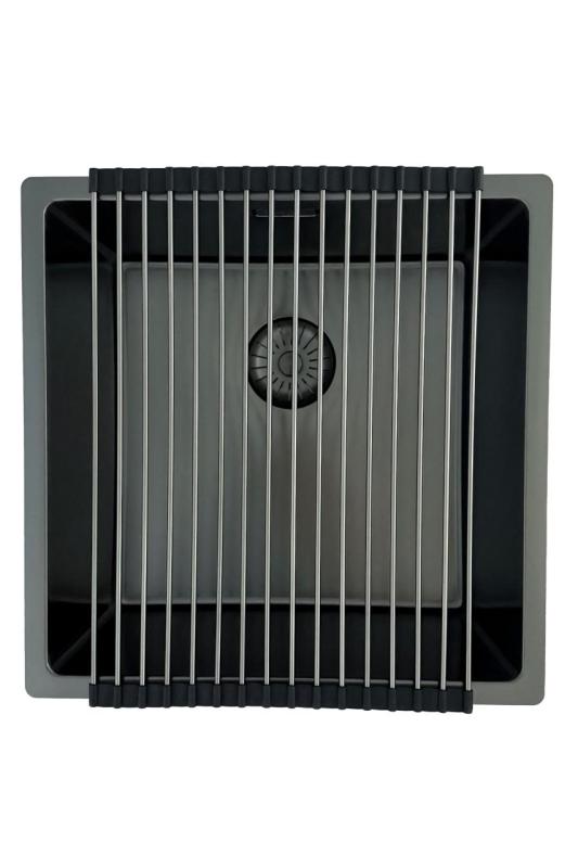 Pure.Sink Prestige spoelbak 40x40cm PVD Gun Metal 10mm radius onderbouw, vlakbouw, opbouw PPG4040-61